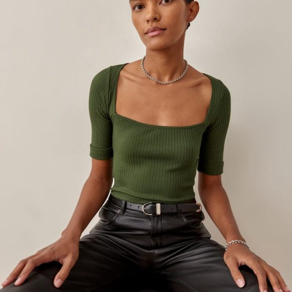 Reformation Tops - Leanne Knit Top in Fern — Small